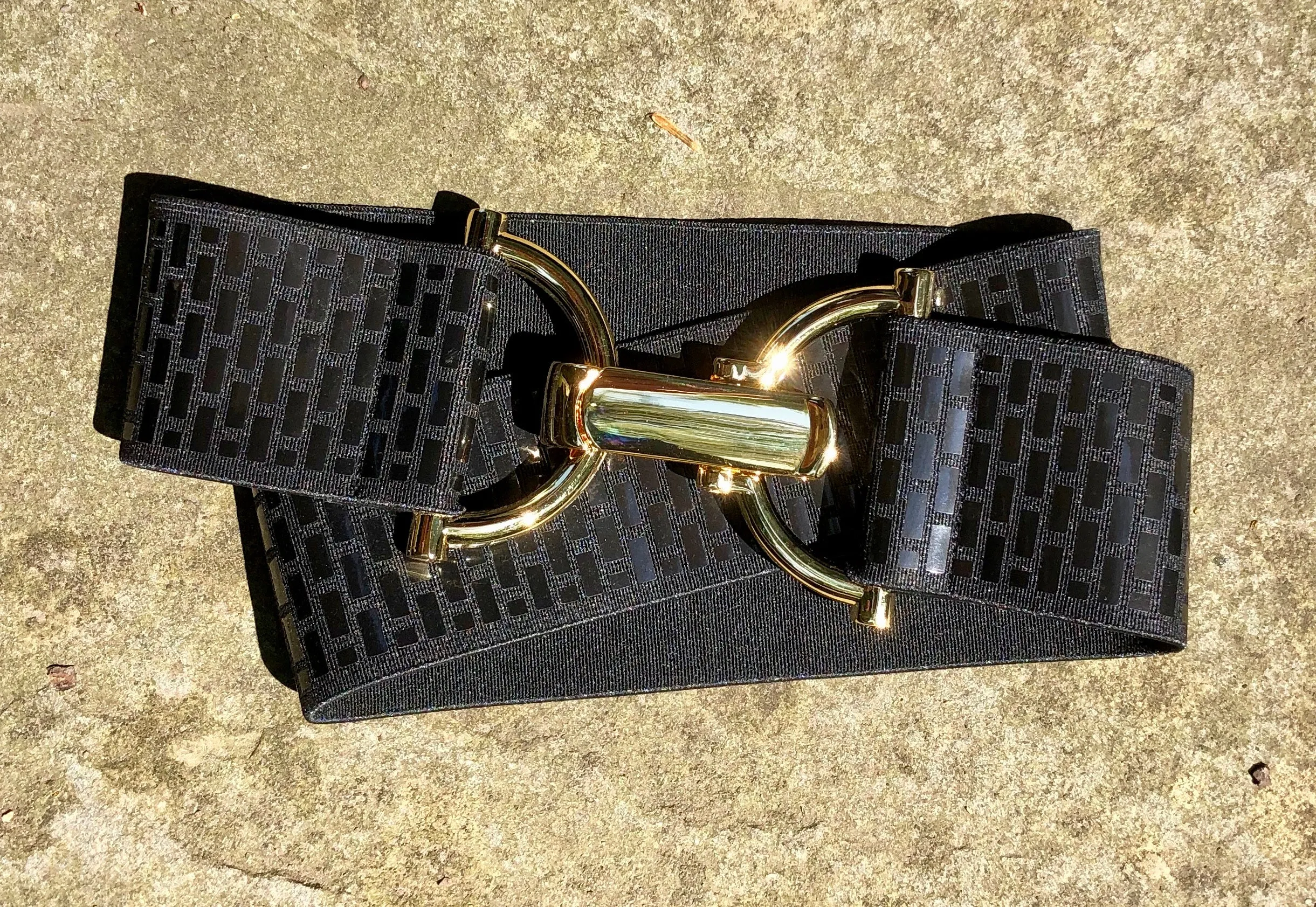 Patterned "Patent Leather" Elastic Belt