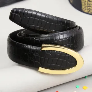 Peluche Regalia Black Checkered Profile Leather Belt For Men