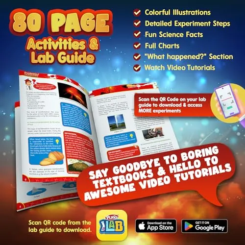 Playz Mega Kaboom! 150  Explosive Science Experiments Kit for Kids Age 8-12 with 75 App & Video Guided Experiments - Chemistry Set STEM & Educational Toys & Gifts for Boys, Girls, Teenagers & Kids