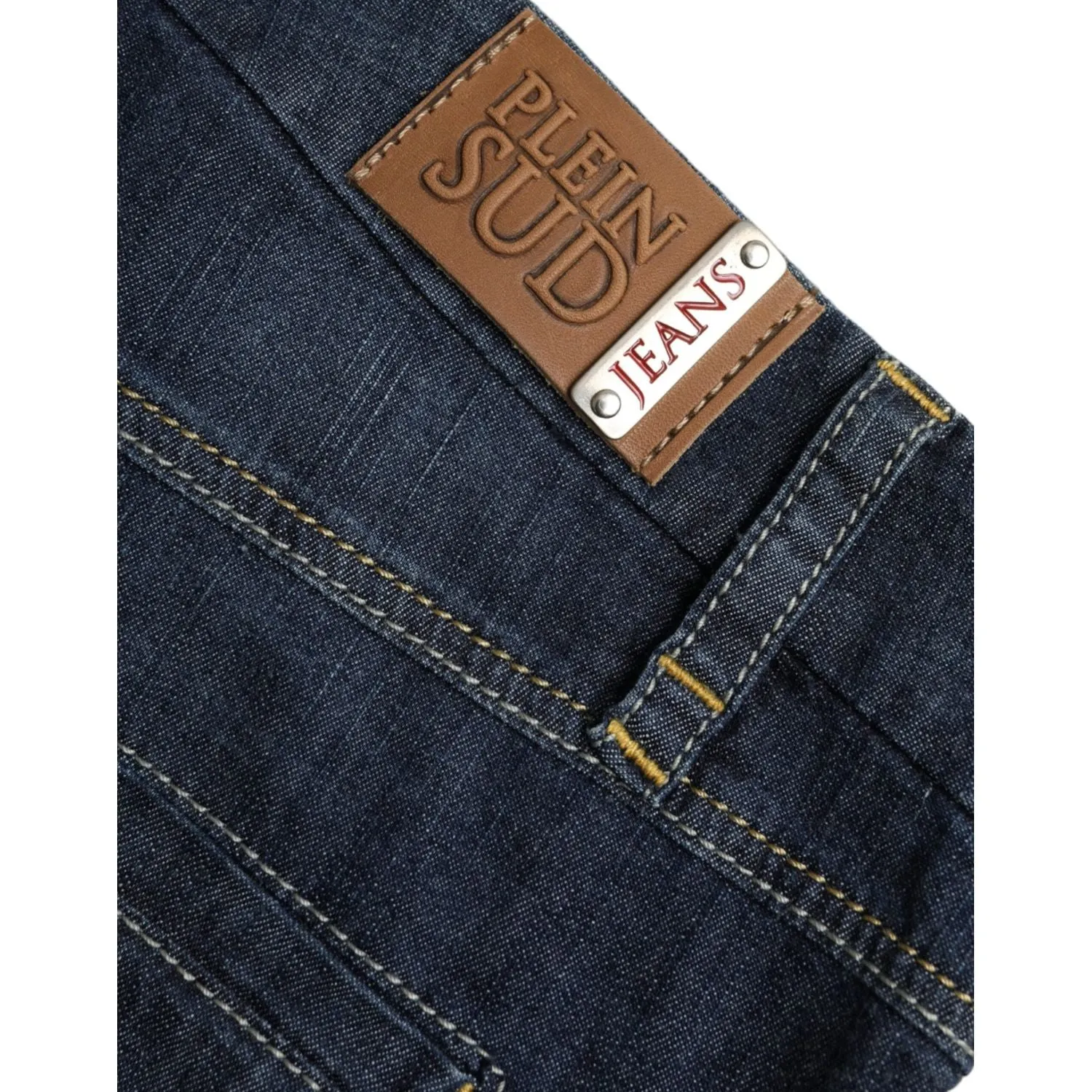 PLEIN SUD Dark Blue Cotton Bootcut Denim Jeans