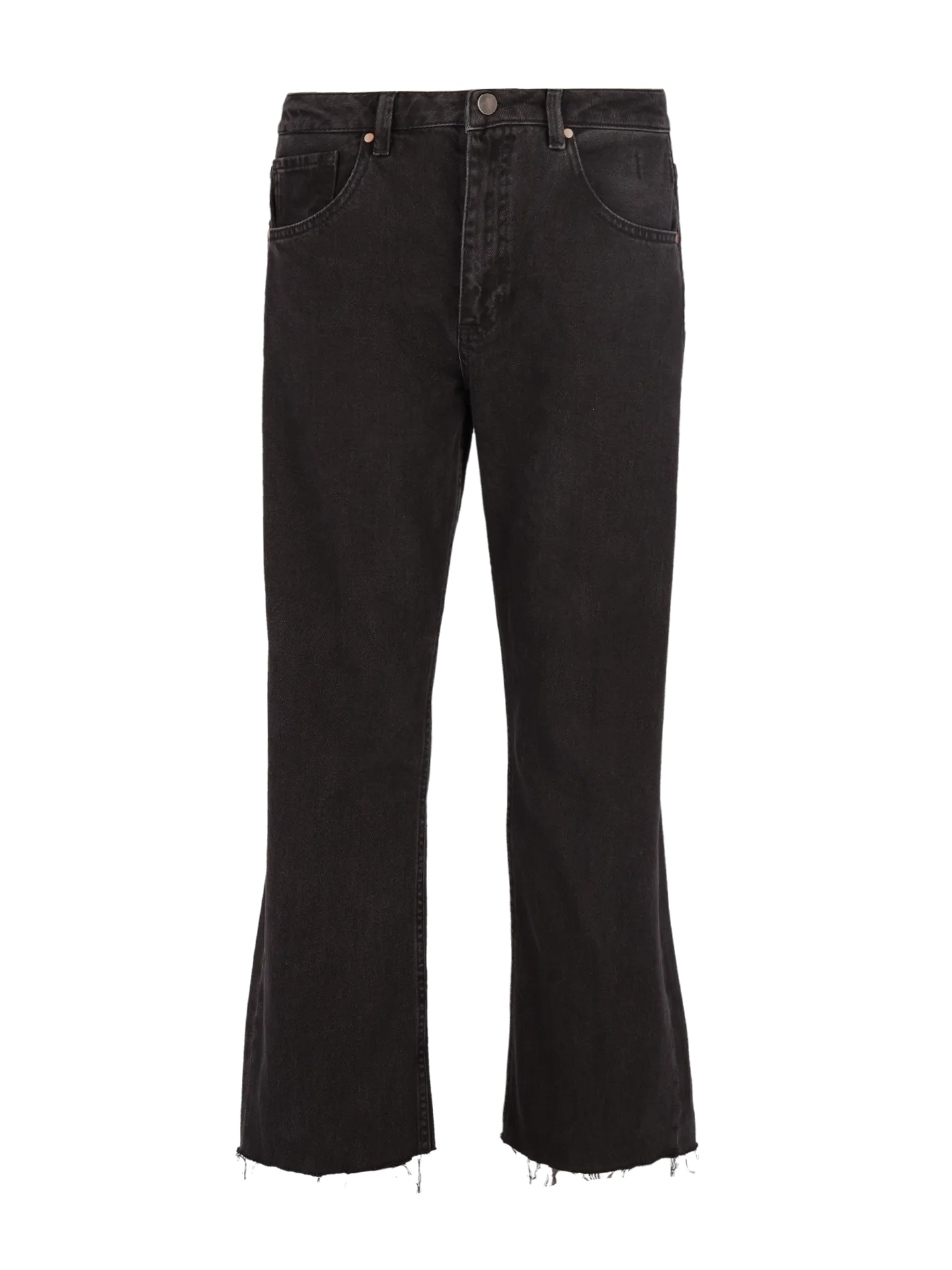 raw-cut hem straight-leg jeans