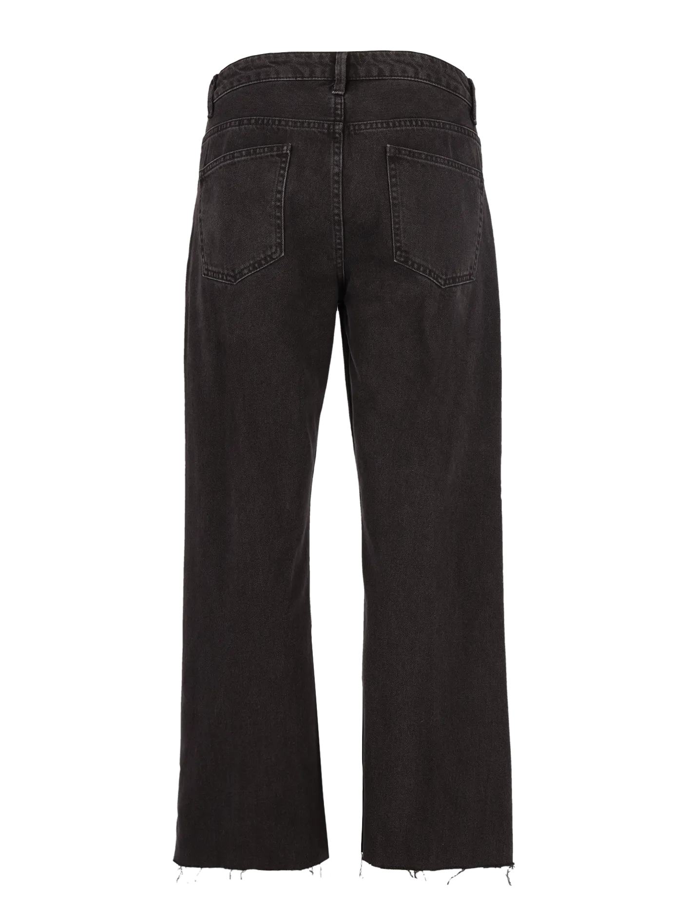 raw-cut hem straight-leg jeans