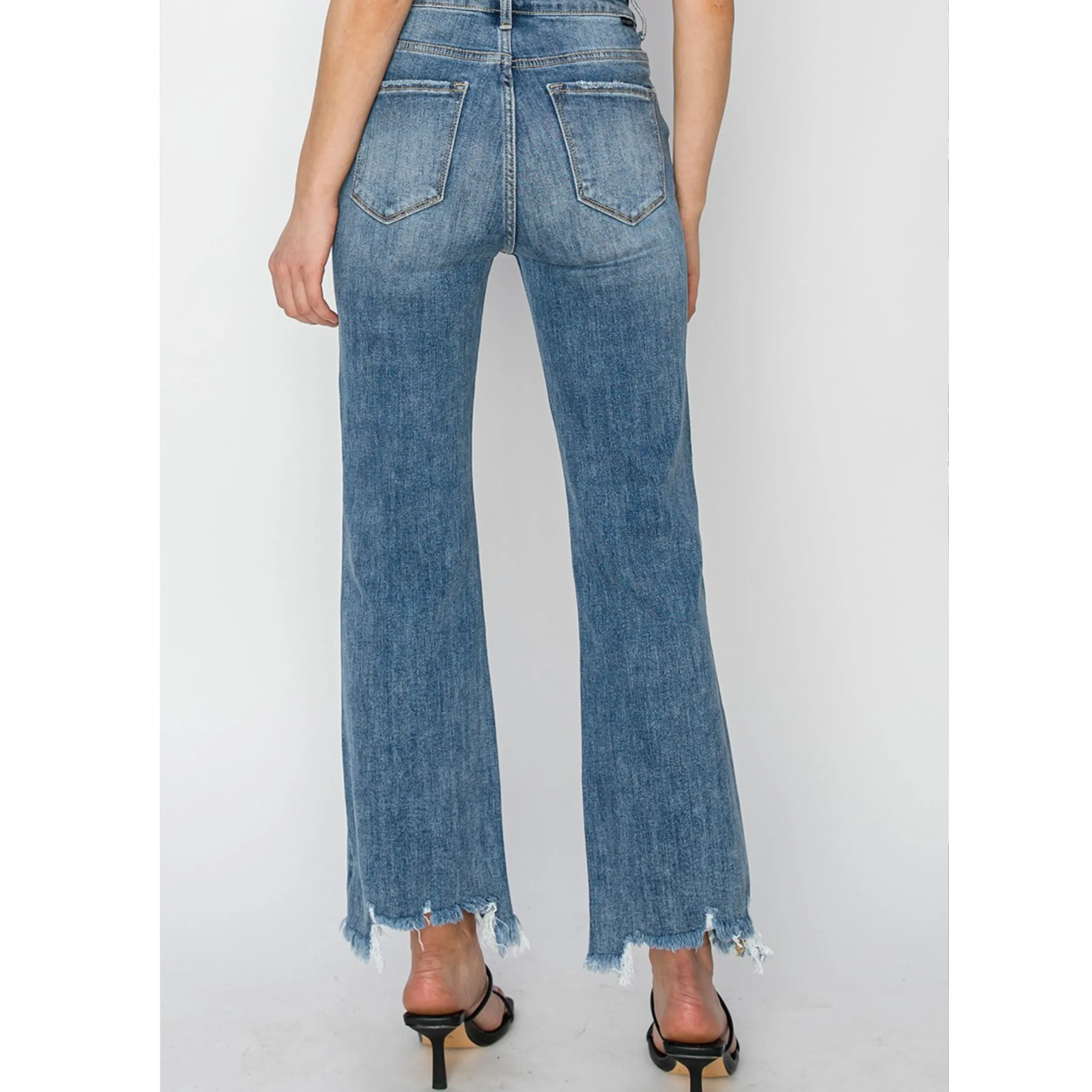 Risen High Rise Straight Crop Jeans