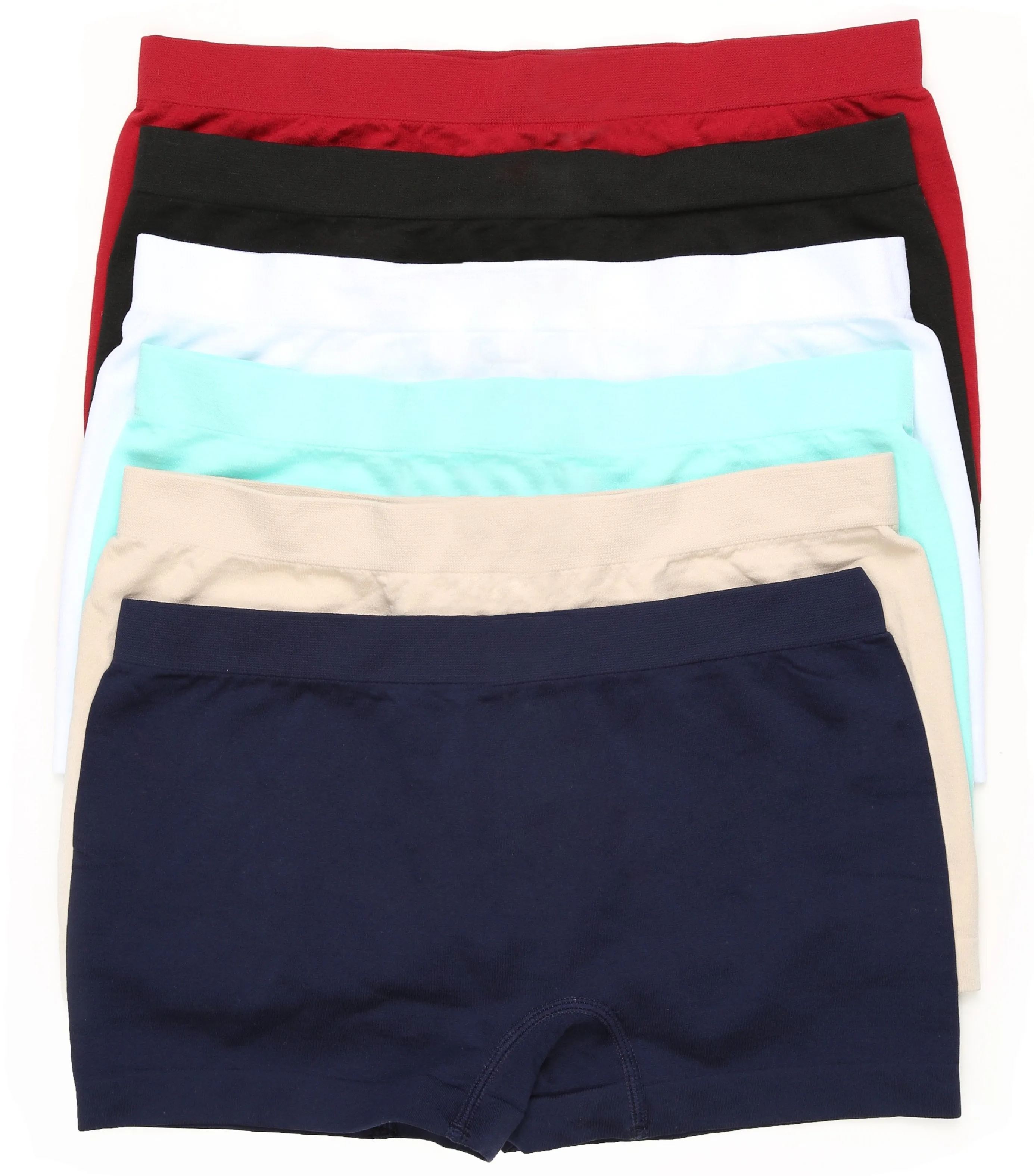 Sakkas Women's Seamless Stretch Boy Short Panties (6 Pack)