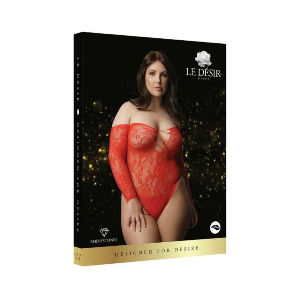 Shots Le Desir Wonder Rhinestone Bodysuit Osx Red