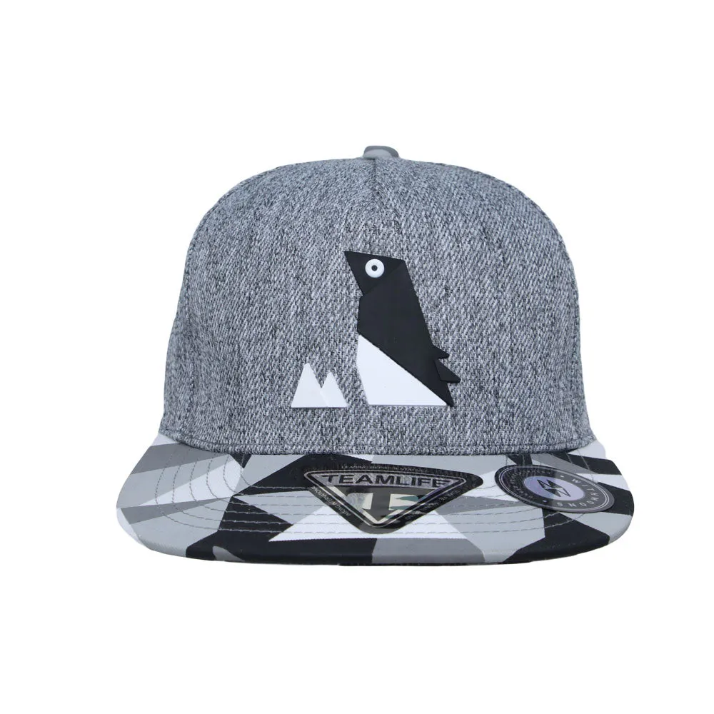 Snapback Hat Loopy Sheep Paper Fold Patch Geometry Pattern Flat Brim Cotton Baseball Cap TR21421