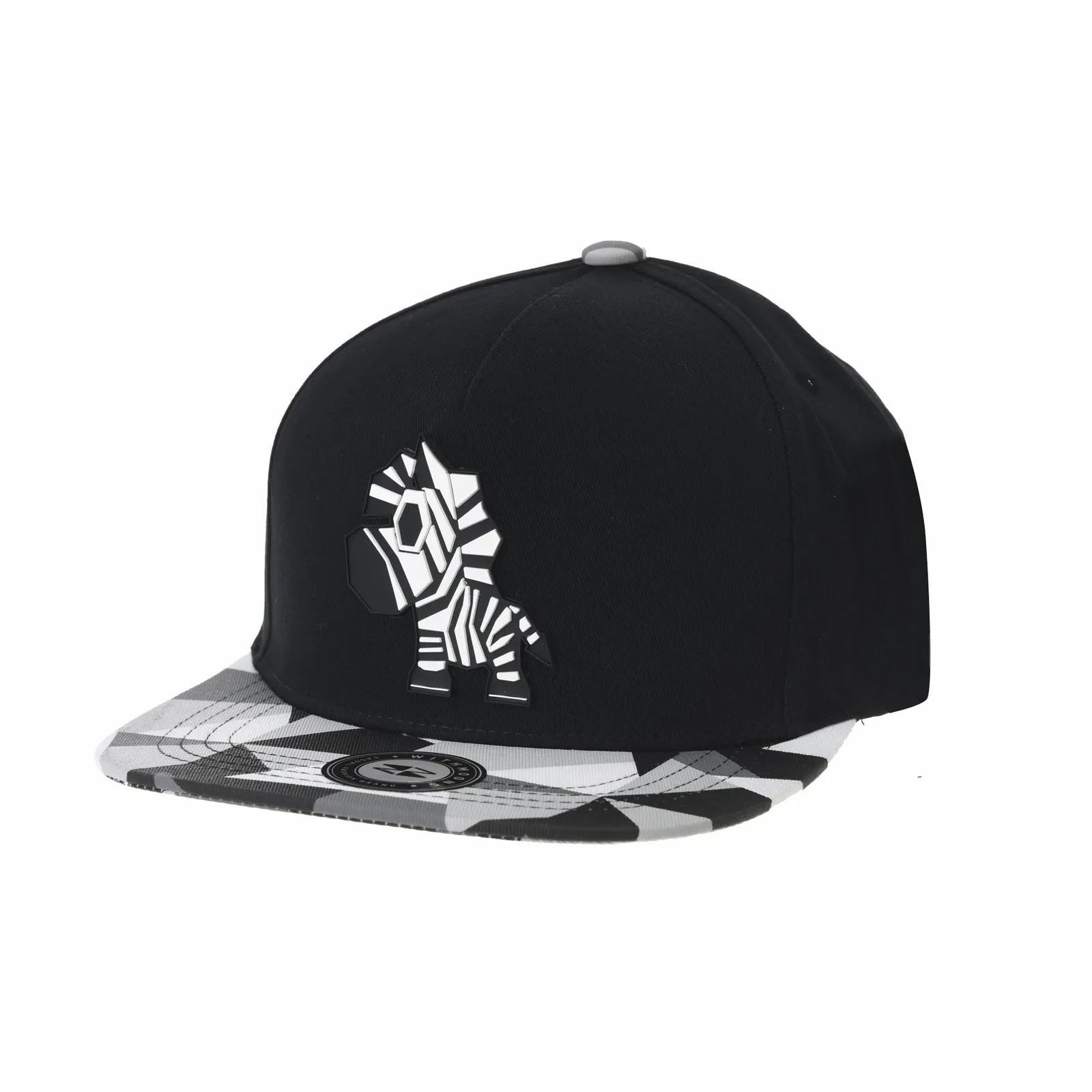 Snapback Hat Zebra Paper Fold Patch Geometry Pattern Flat Brim Cotton Baseball Cap TR2936