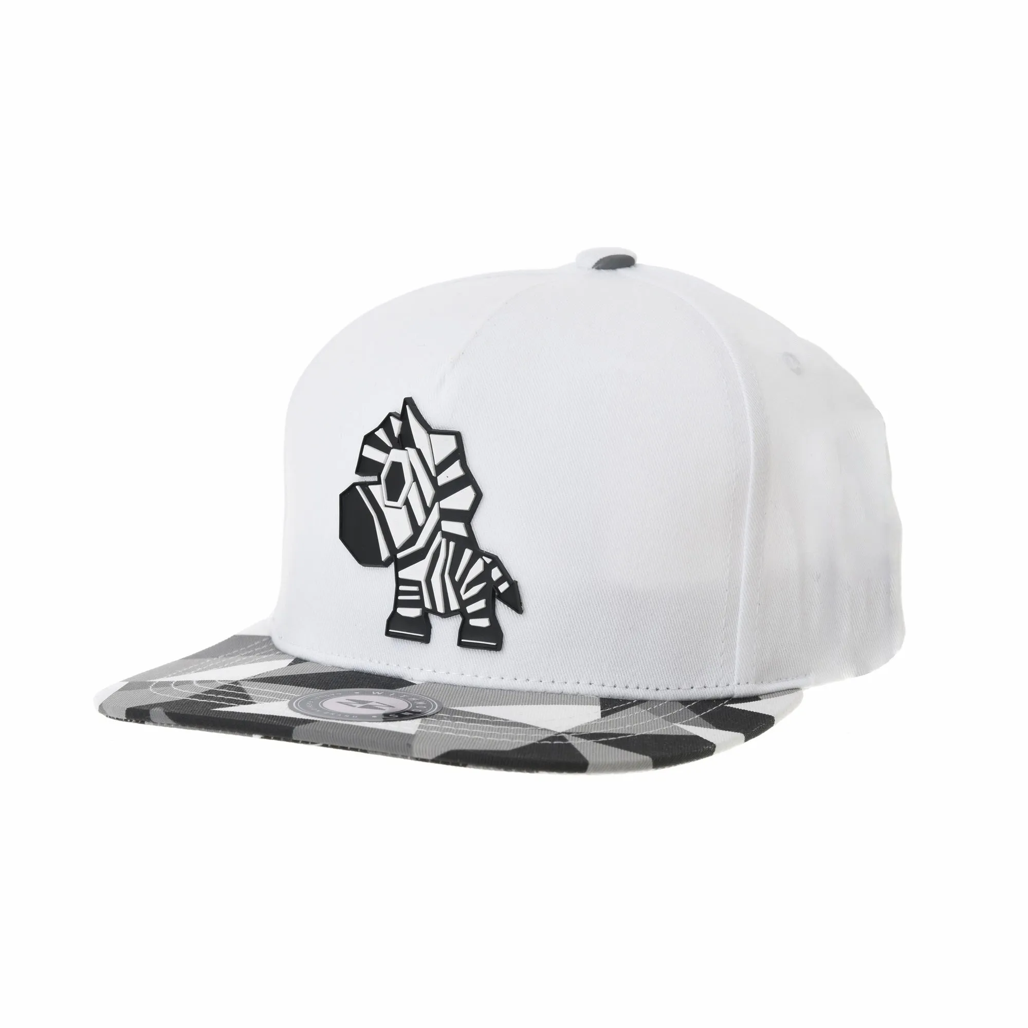 Snapback Hat Zebra Paper Fold Patch Geometry Pattern Flat Brim Cotton Baseball Cap TR2936