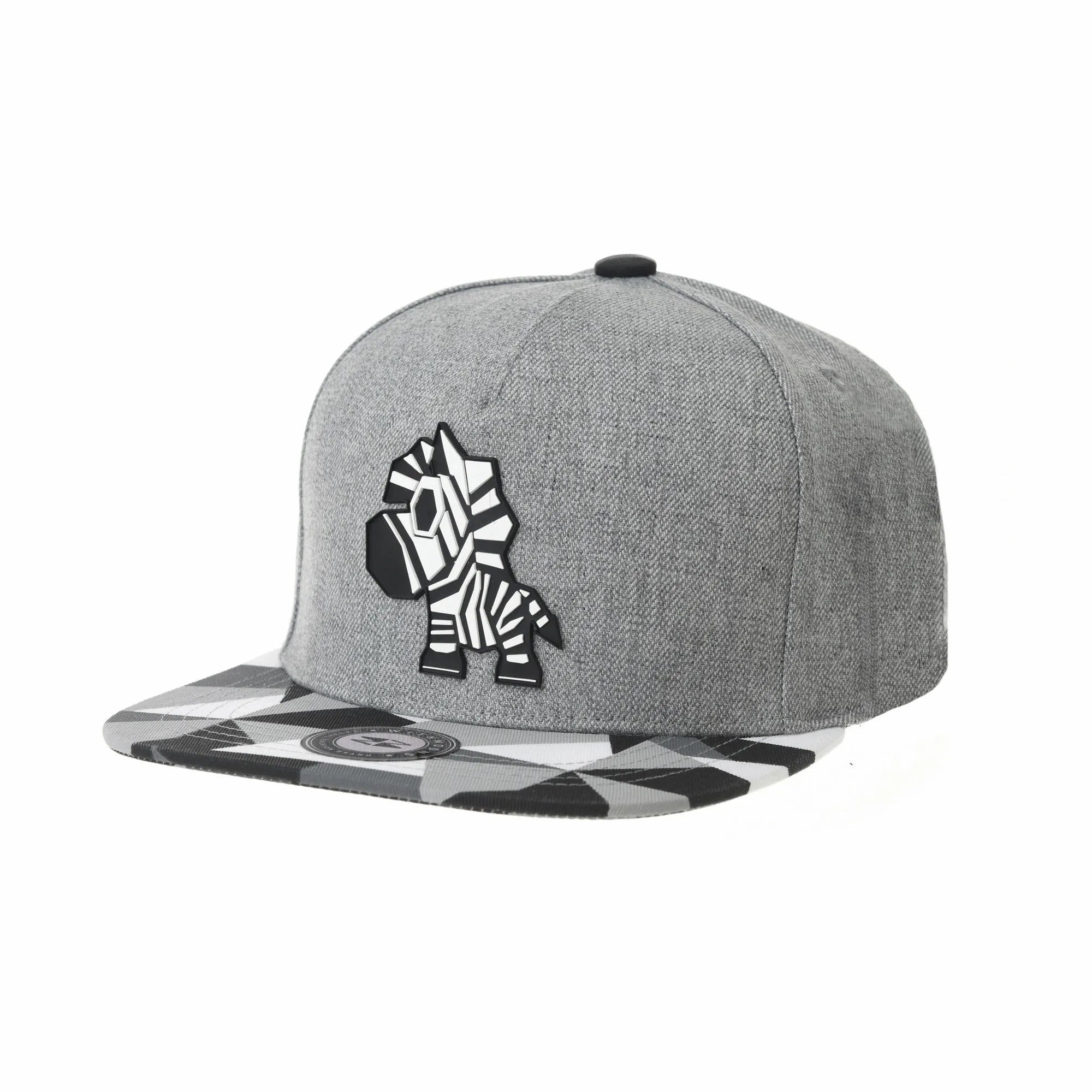 Snapback Hat Zebra Paper Fold Patch Geometry Pattern Flat Brim Cotton Baseball Cap TR2936