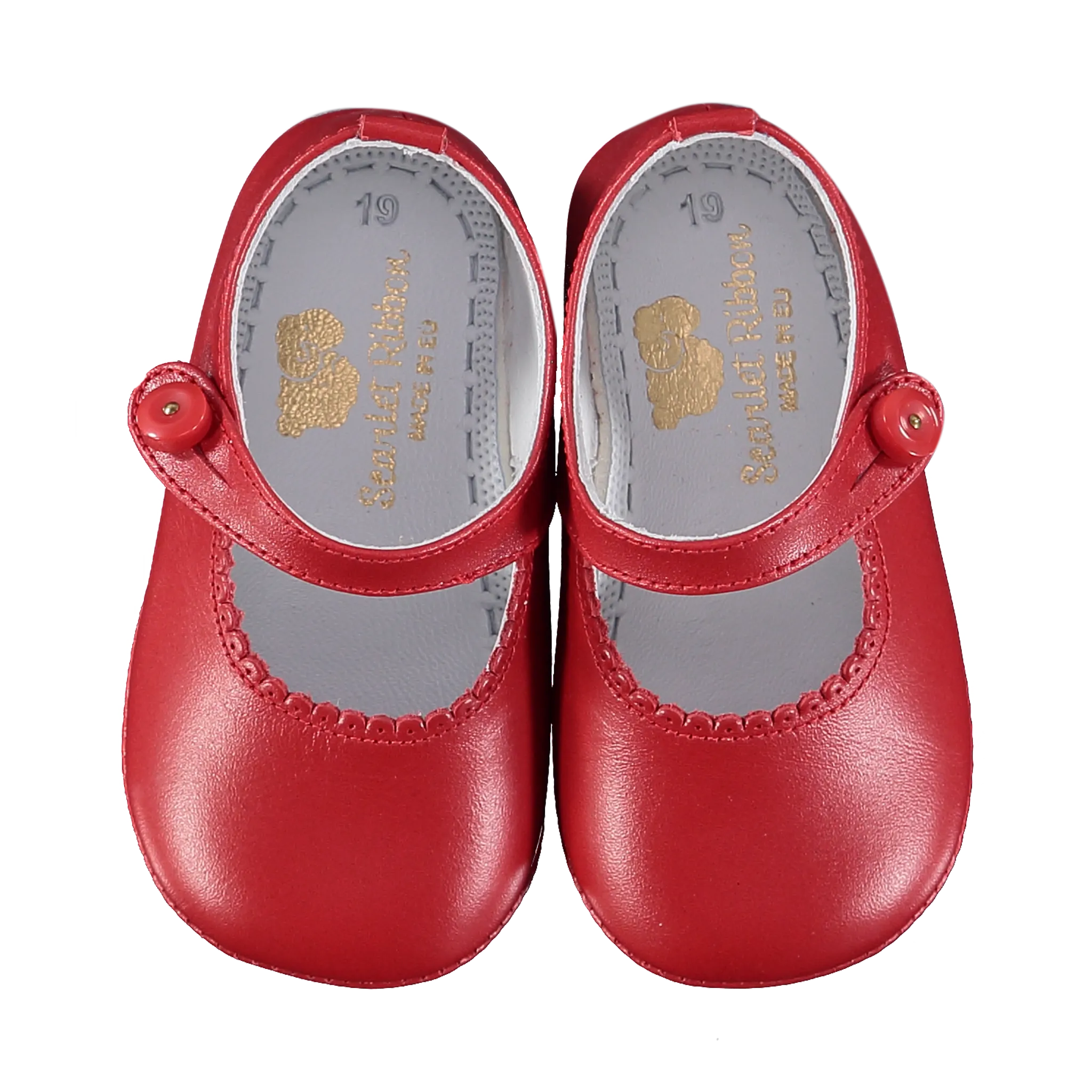 Soft Leather Baby 'Lucy' Shoes - Scarlet