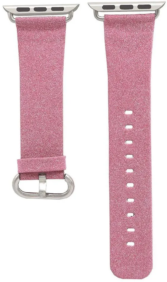 Solid Sparkly Glitter Leather Band For Apple Watch Multiple Colors Available