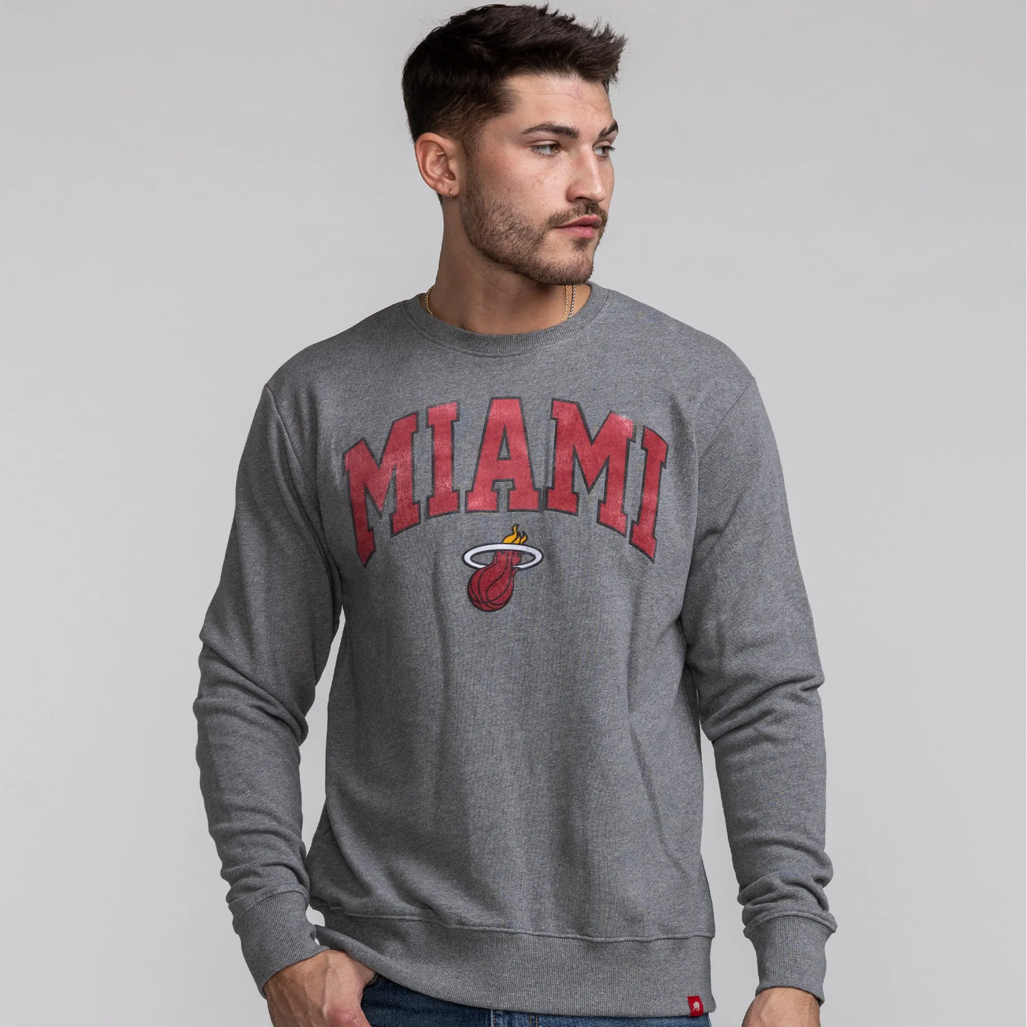 Sportiqe Miami HEAT Grey Crewneck