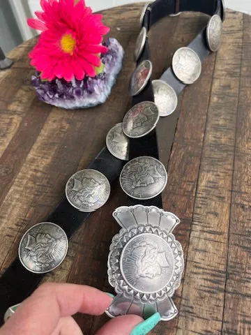 Sterling Coin Concho Belt