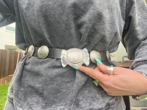 Sterling Coin Concho Belt