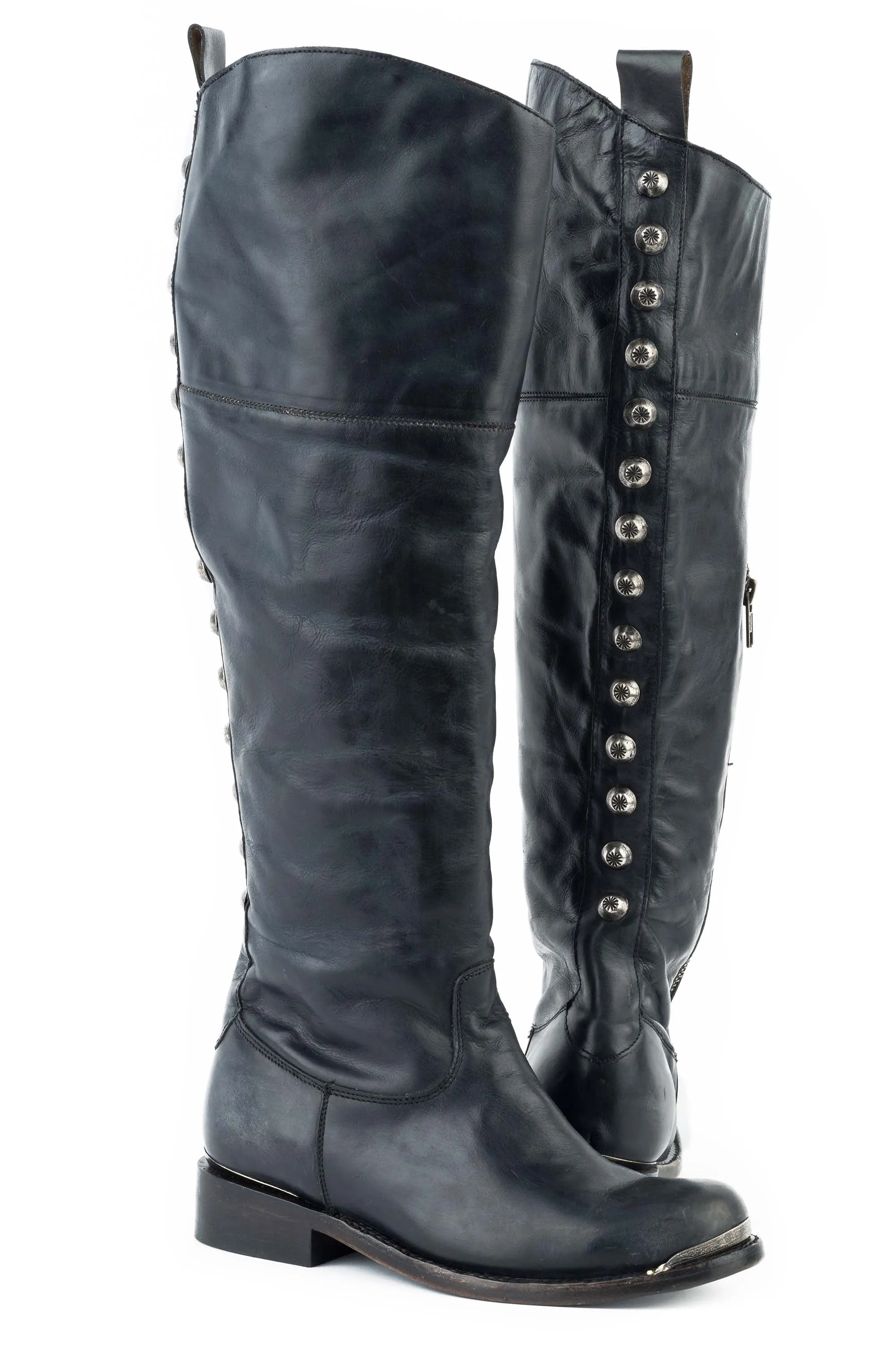 Stetson 18In Womens Black Leather Era Otk Fashion Boots 10.5