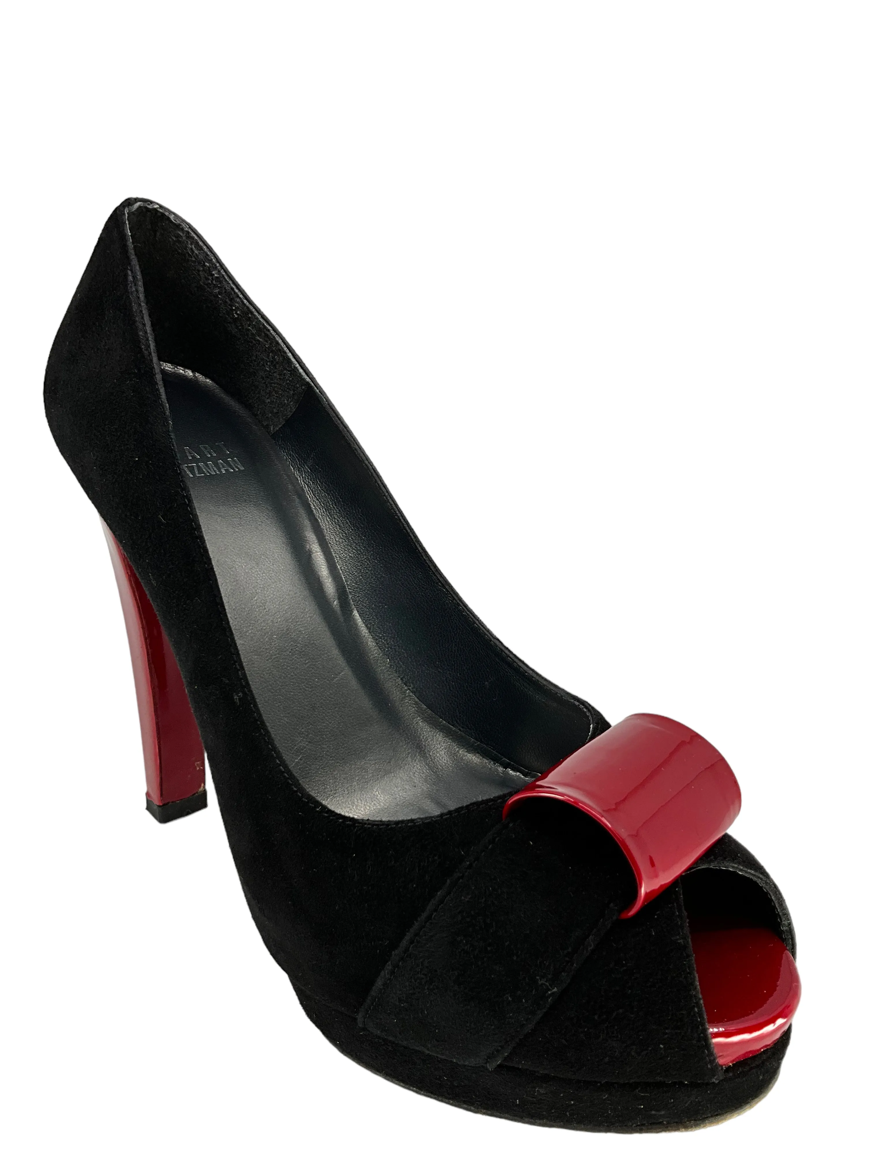 Stuart Weiztman Black Suede Platform Pumps Size 6.5