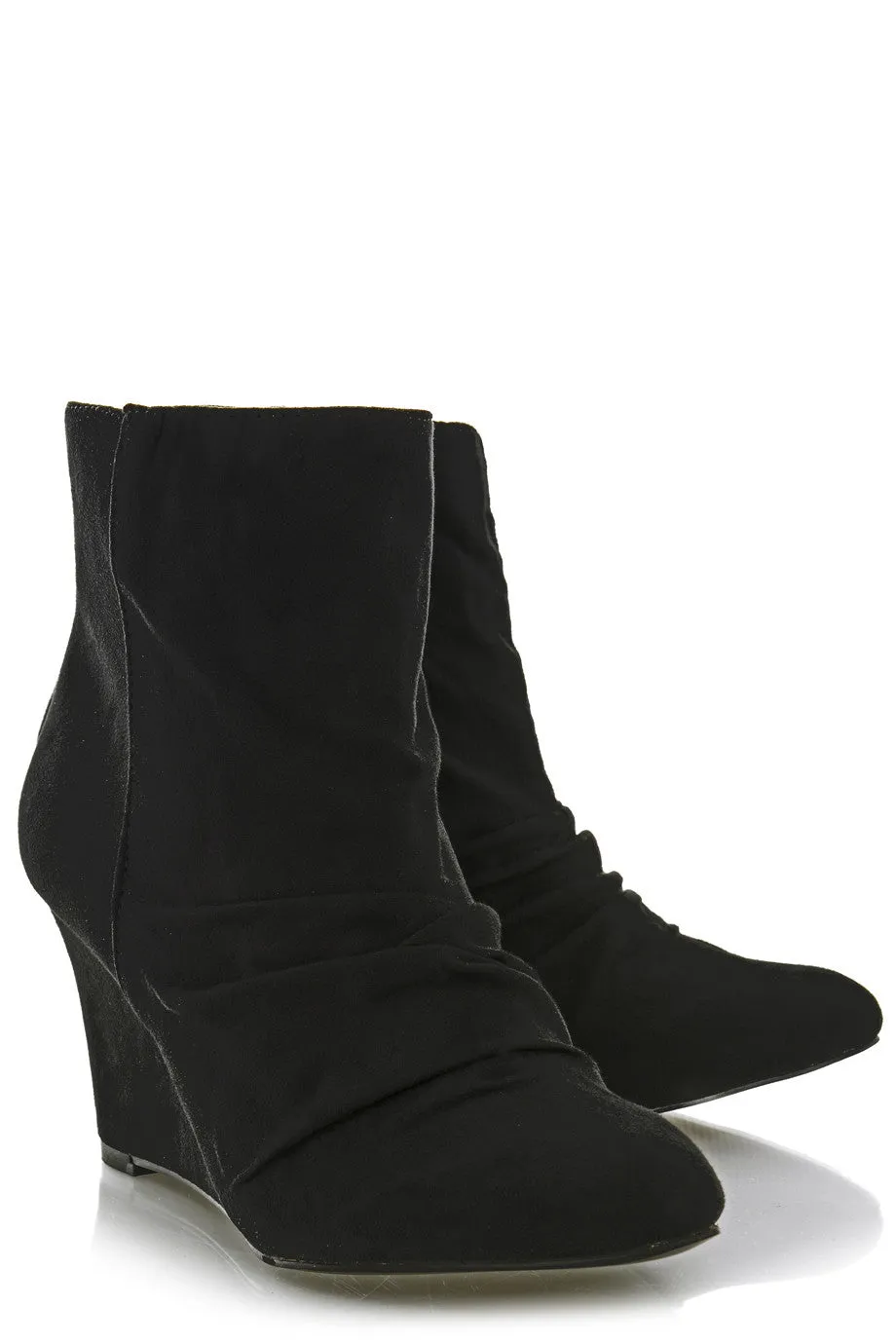 TIMELESS HILDA Black Suede Ankle Boots