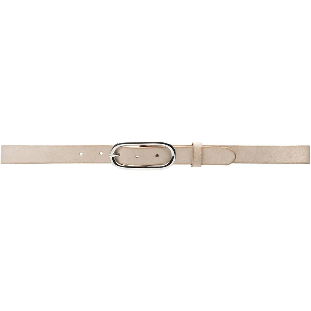 Timeless narrow belt in delicious leather quality / 16086 - Sand