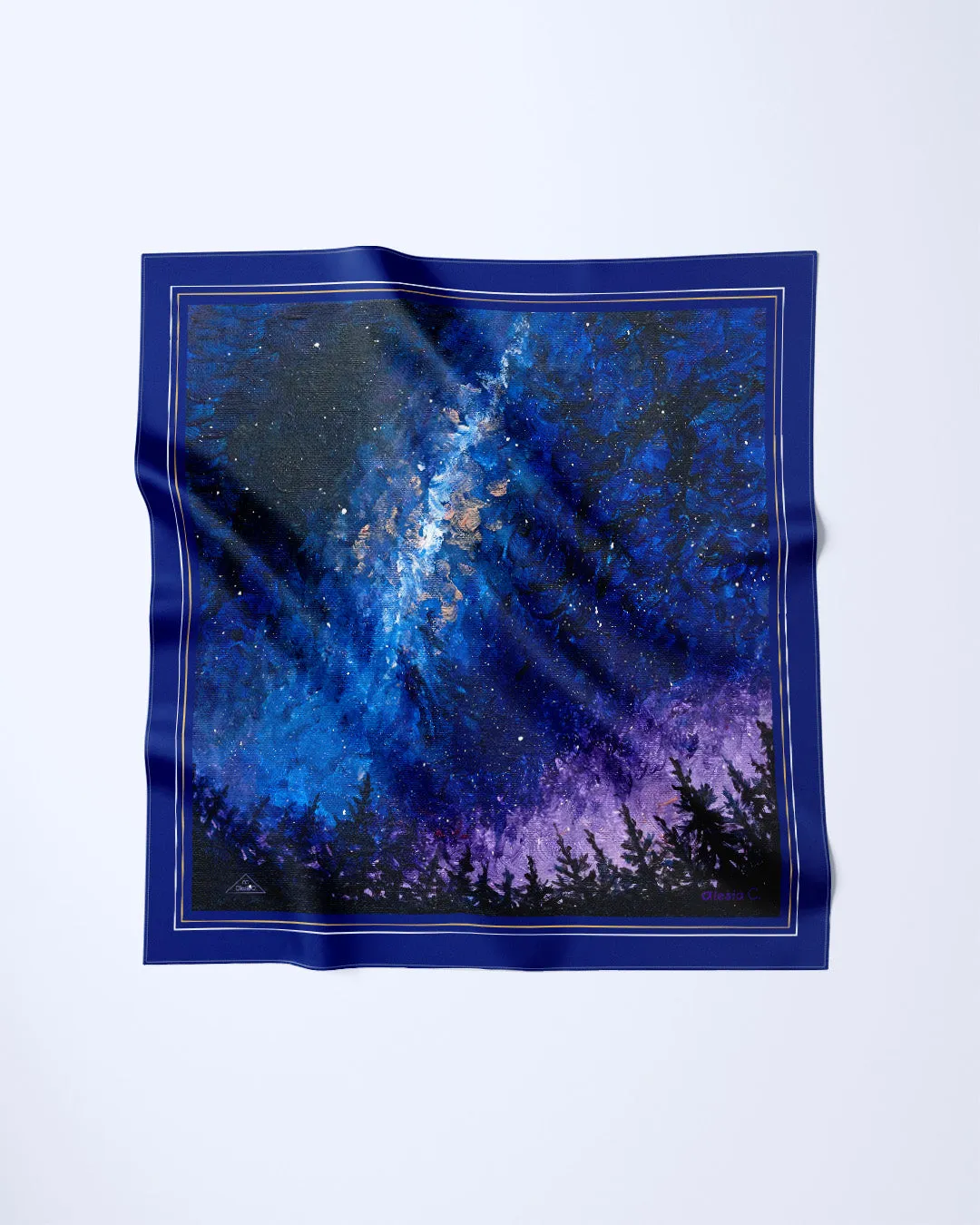 UNIVERSE MILKY WAY Designer 100% Silk Scarf Art A Porte by Alesia Chaika